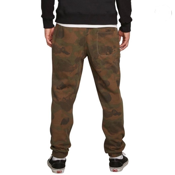 Volcom Deadly Stones Camouflaged Drawstring Distressed Sweatpants Joggers L/12Y - Picture 5 of 16
